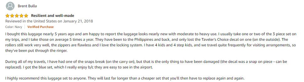 Travelers Choice User Review 3