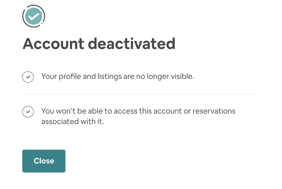 AirBnb account deactivated