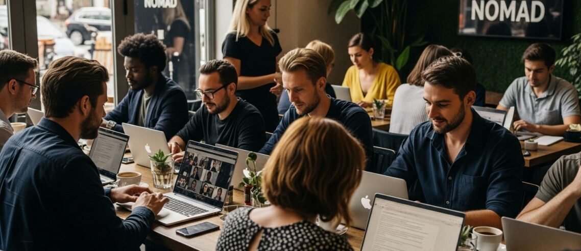 digital nomad cafe workspace