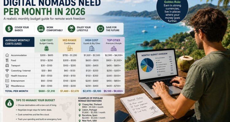 How Much Money Digital Nomads Need Per Month in 2026